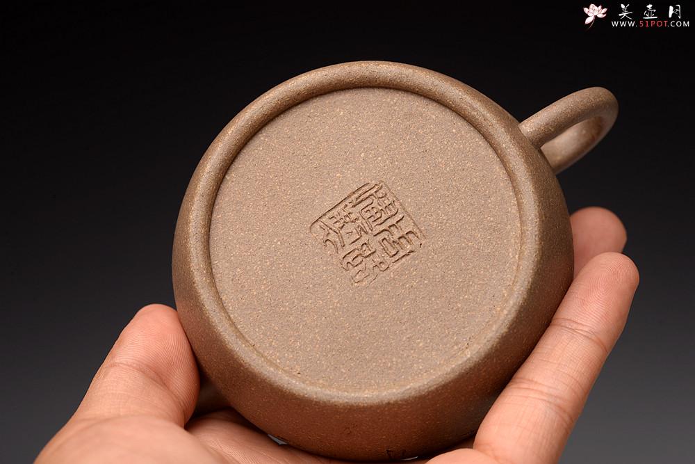 紫砂壶图片：周路健全手新作 过桥扁腹 大口小品实用 陆轶舟装饰 - 美壶网