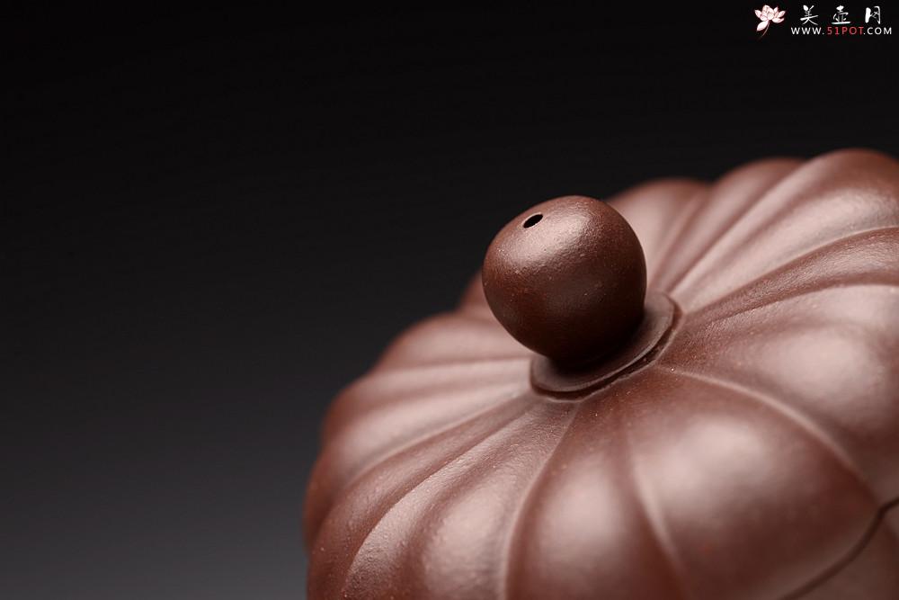 紫砂壶图片：酒虎丙申夏全手摹古 陈腐老紫泥  菱花 精美筋纹  进步之作 - 美壶网