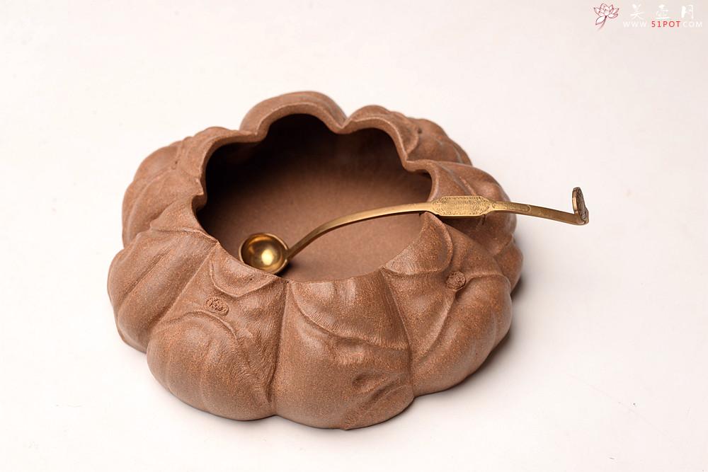 紫砂壶图片：林秀明丙申夏全手原创作品  文房雅器 龙鳞水盂 - 美壶网