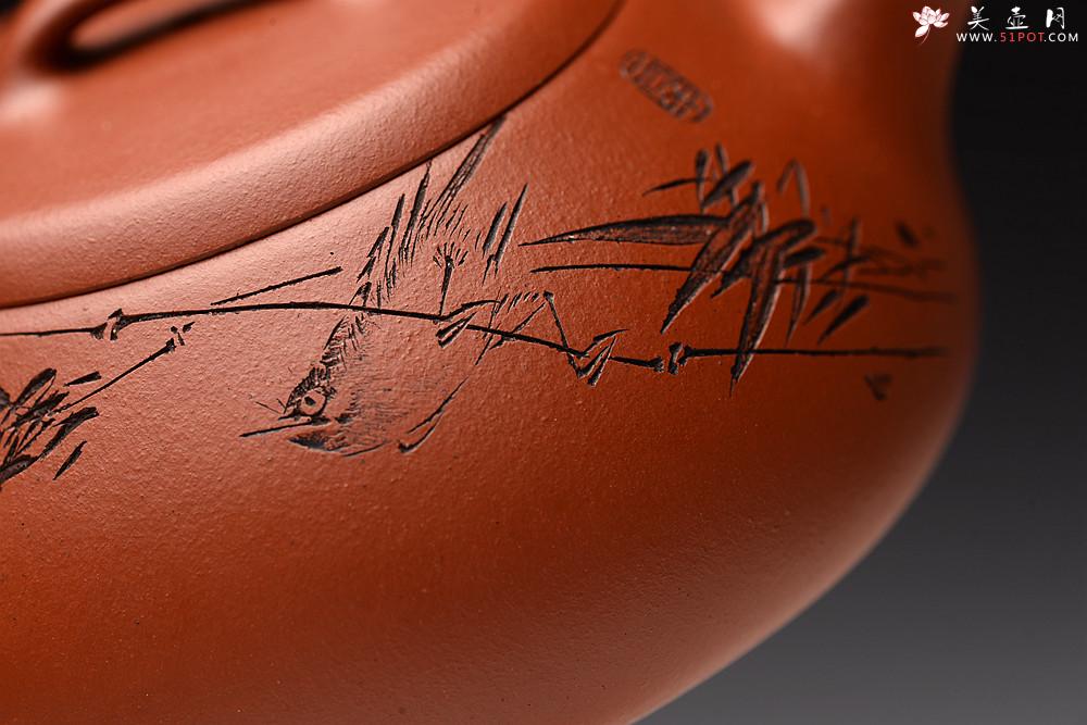 紫砂壶图片：张云熙丙申夏全手精品 雅致耐品 杀茶利器 新味朱泥石瓢 装饰文气 - 美壶网