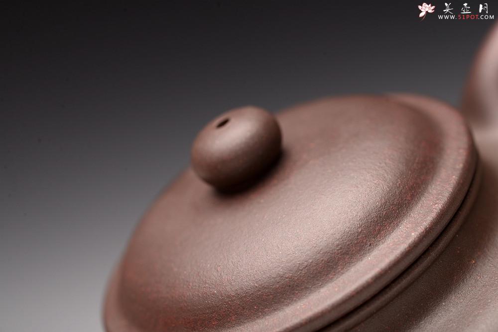紫砂壶图片：传统器形 大口实用 精品紫茄泥 全手扁莲子 - 美壶网