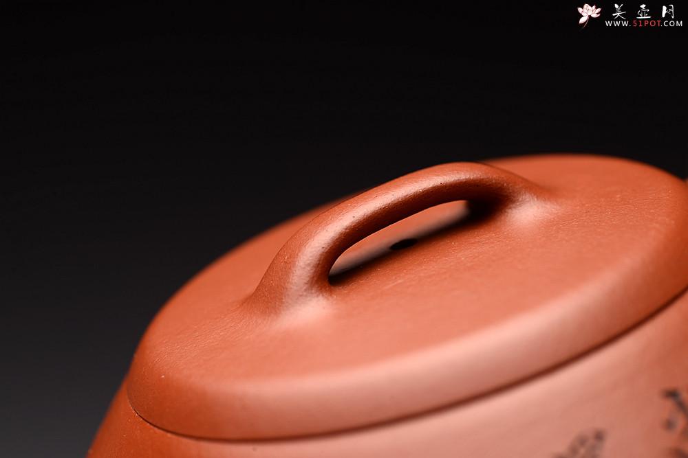 紫砂壶图片：张云熙丙申夏全手精品 雅致耐品 杀茶利器 新味朱泥石瓢 装饰文气 - 美壶网
