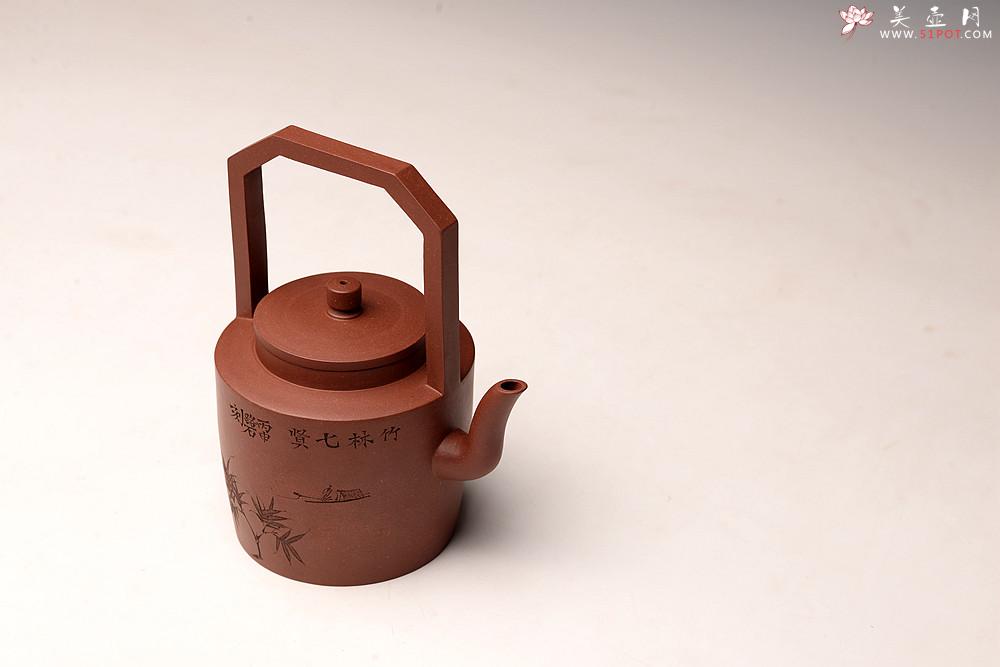 紫砂壶图片：詹黎明丙申秋全手新作 贤提 颇具难度 高路精刻 挺拔 - 美壶网