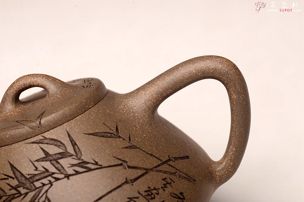 紫砂壶图片:钱建荷丙申全手摹古 张听刚装饰 子冶石瓢 自然舒美 不再接受定做 - 美壶网