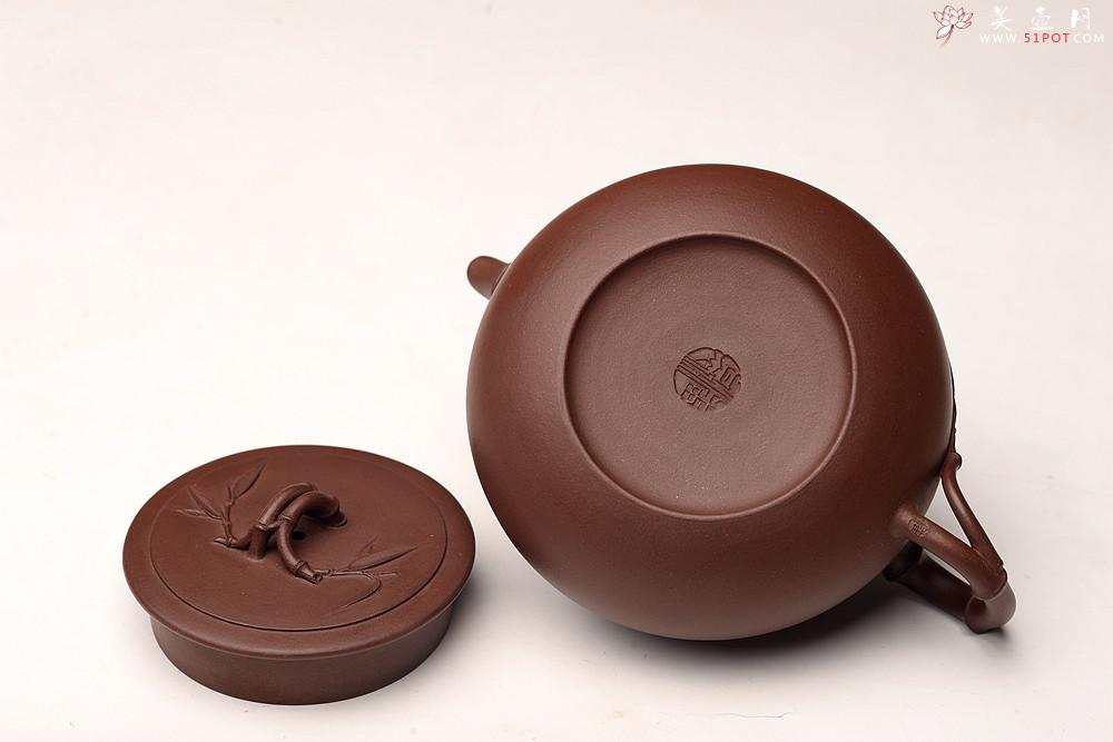 紫砂壶图片：江家风范 雅致清秀 实力之作 全手刹凹清风竹影 居不可无竹~ - 美壶网