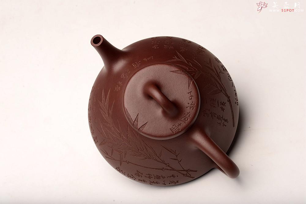紫砂壶图片：周路健丙申夏摹古之作 张听刚装饰 文气隽永 致敬经典 全手子冶石瓢 - 美壶网