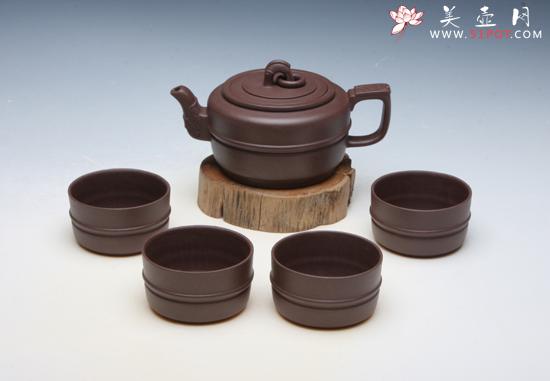 紫砂壶图片：集玉套具 - 美壶网