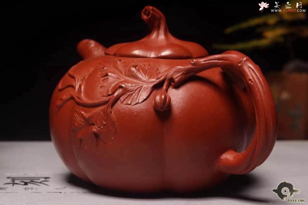 紫砂壶图片：大红袍朱泥南瓜欣赏 - 美壶网