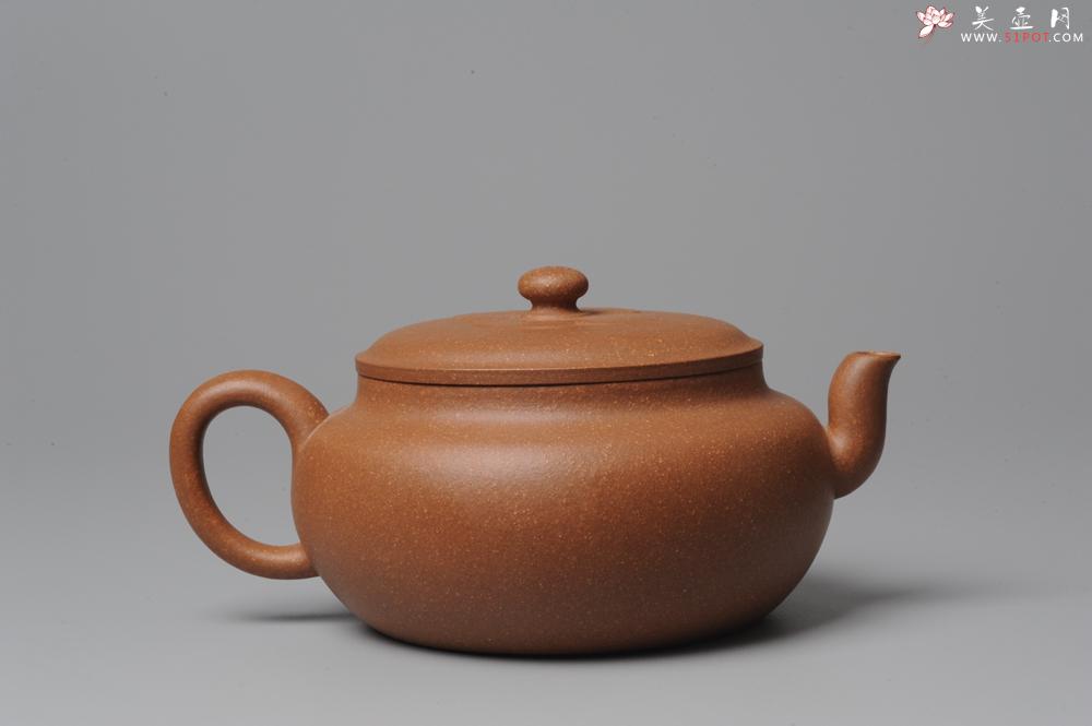 紫砂壶图片：全手工新作柿花 桂花泥 大口实用 - 美壶网