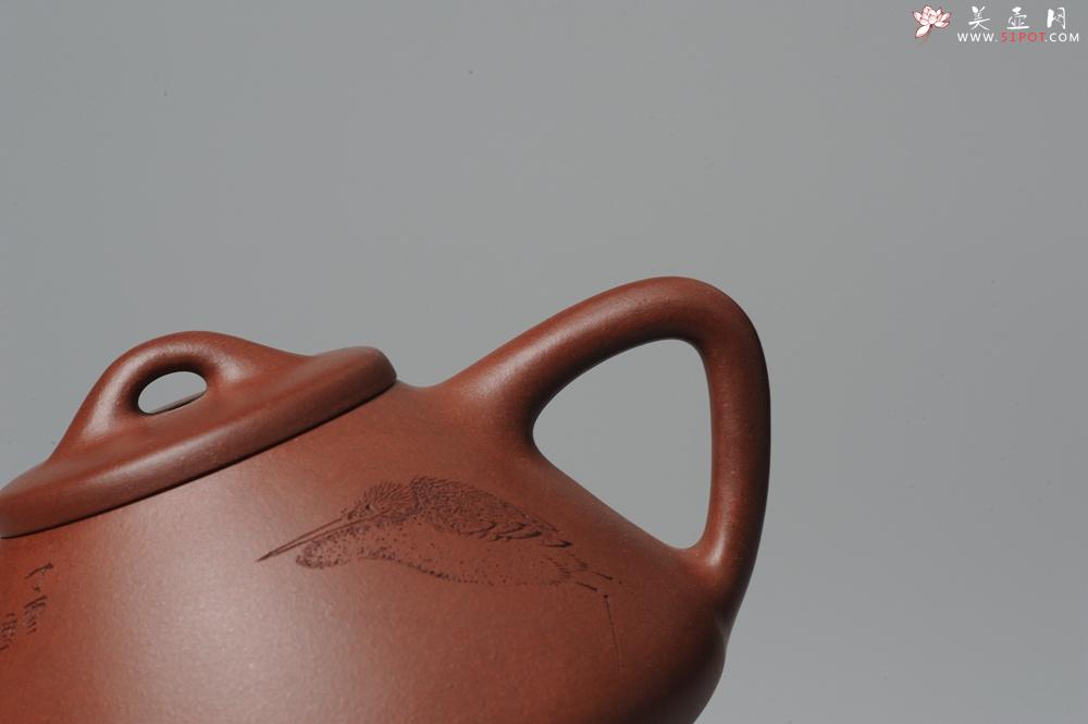 紫砂壶图片：骨肉匀挺 毛国强徒弟陆轶舟文气装饰 全手工子冶石瓢 - 美壶网