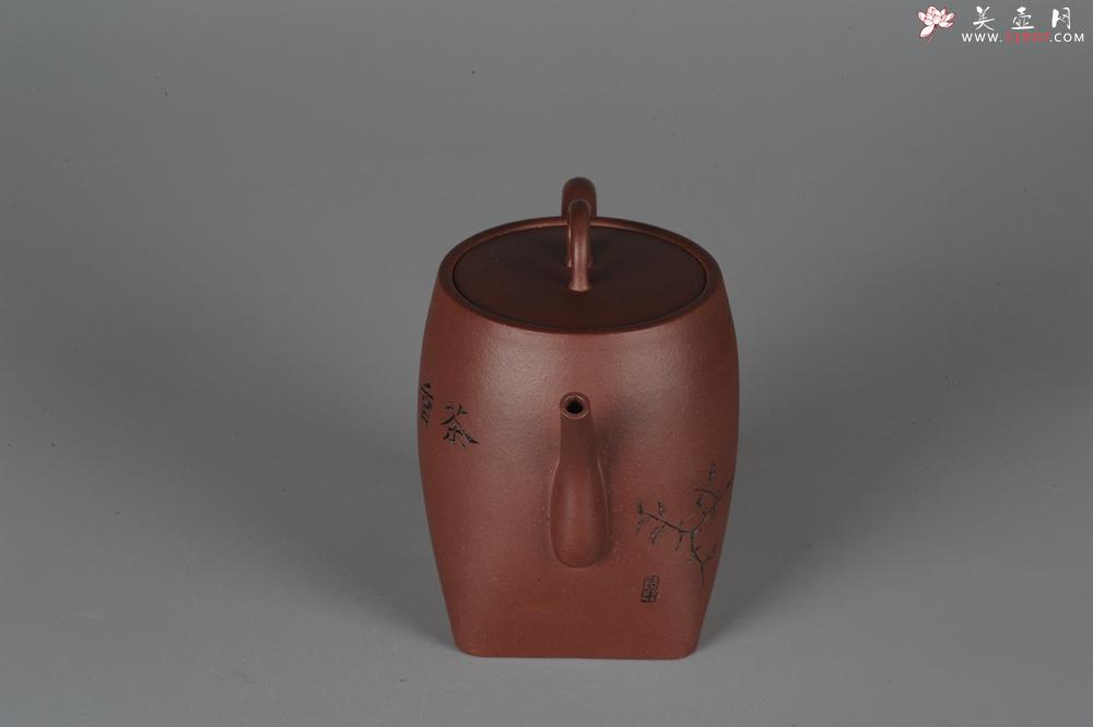 紫砂壶图片：全手工舍得套组 采用优质龙血砂泥料 助工袁德波精心装饰花鸟 - 美壶网