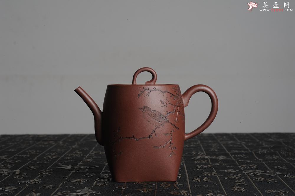 紫砂壶图片：全手工舍得套组 采用优质龙血砂泥料 助工袁德波精心装饰花鸟 - 美壶网