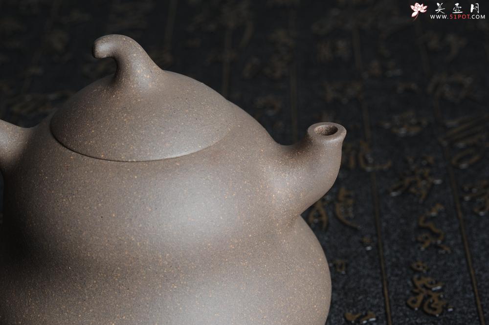 紫砂壶图片：美壶特惠 优质青灰段泥葫芦福禄壶 - 美壶网