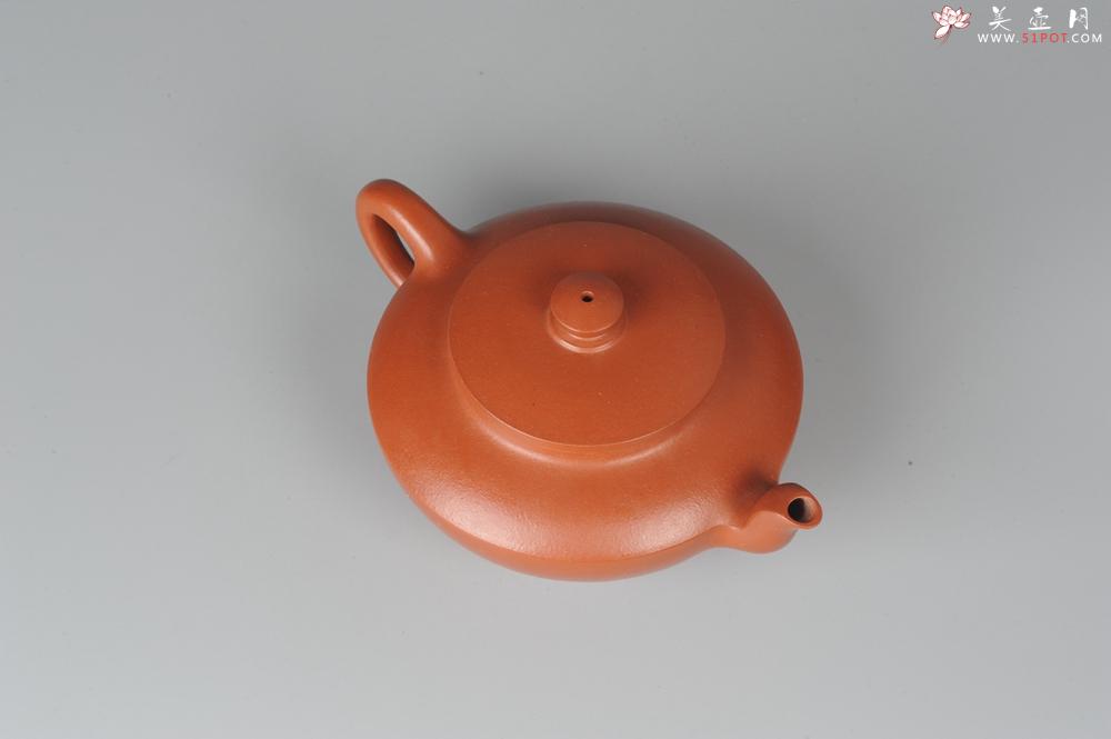 紫砂壶图片：精品朱泥全手工折肩加刹凹成型汉扁 作品老辣 老味十足 - 美壶网