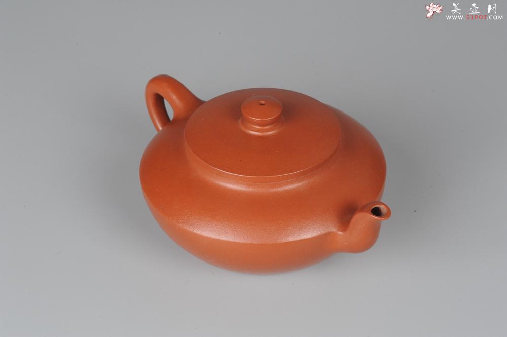 紫砂壶图片：精品朱泥全手工折肩加刹凹成型汉扁 作品老辣 老味十足 - 美壶网