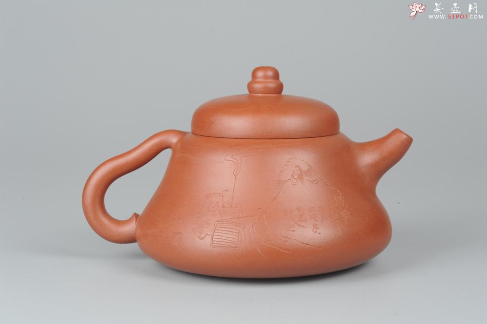 紫砂壶图片：小红泥也是朱泥全手工葫芦 司磊精心装饰 - 美壶网