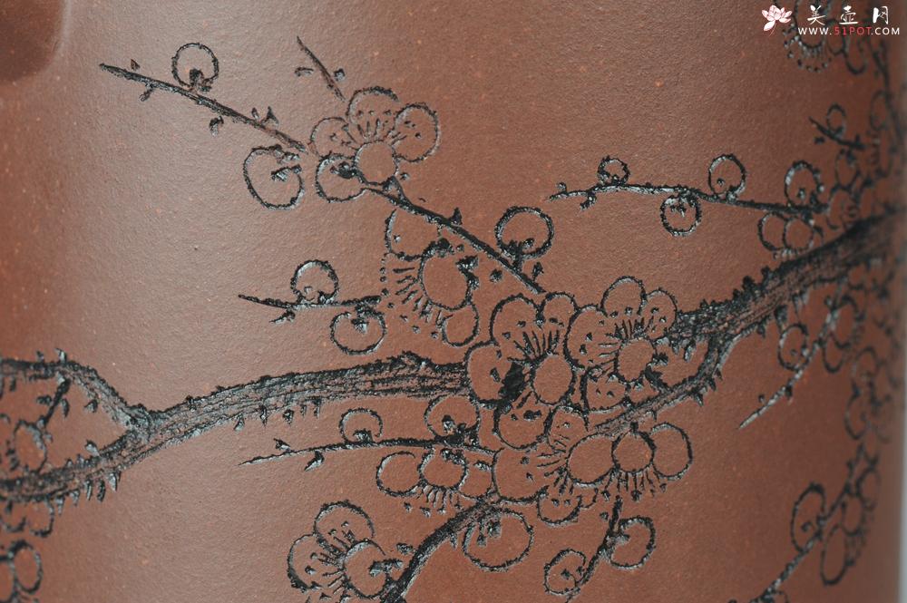 紫砂壶图片：助理美术师唐文全手作品 圆础 助理工艺美术师袁德波刻绘 - 美壶网