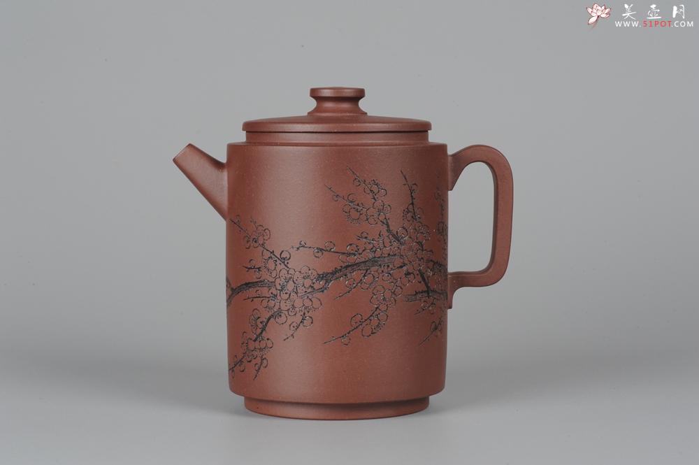 紫砂壶图片：助理美术师唐文全手作品 圆础 助理工艺美术师袁德波刻绘 - 美壶网