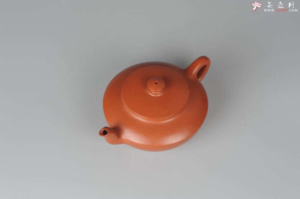 紫砂壶图片：精品朱泥全手工折肩加刹凹成型汉扁 作品老辣 老味十足 - 美壶网