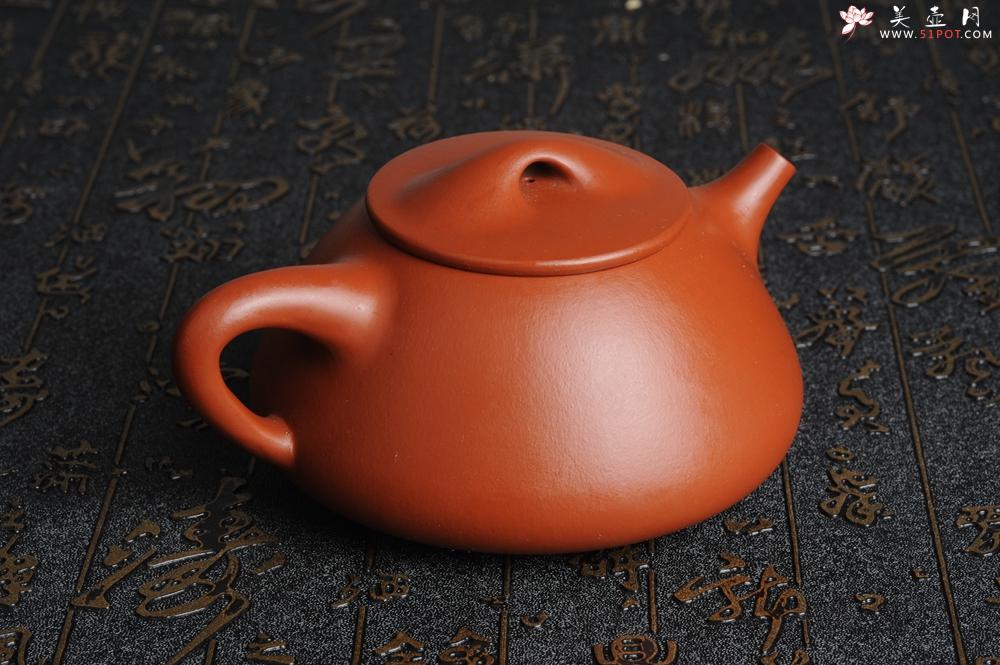 紫砂壶图片：百分百全手工优质朱泥石瓢壶 - 美壶网