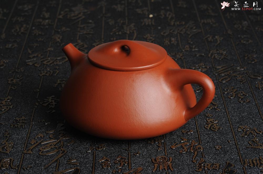 紫砂壶图片：百分百全手工优质朱泥石瓢壶 - 美壶网