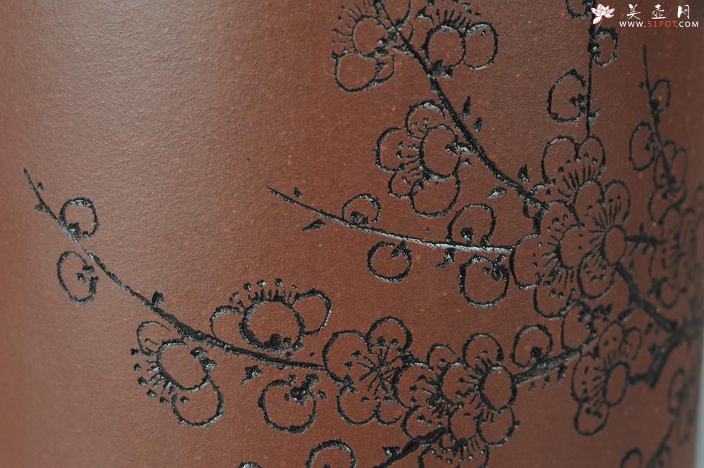 紫砂壶图片：助理美术师唐文全手作品 圆础 助理工艺美术师袁德波刻绘 - 美壶网