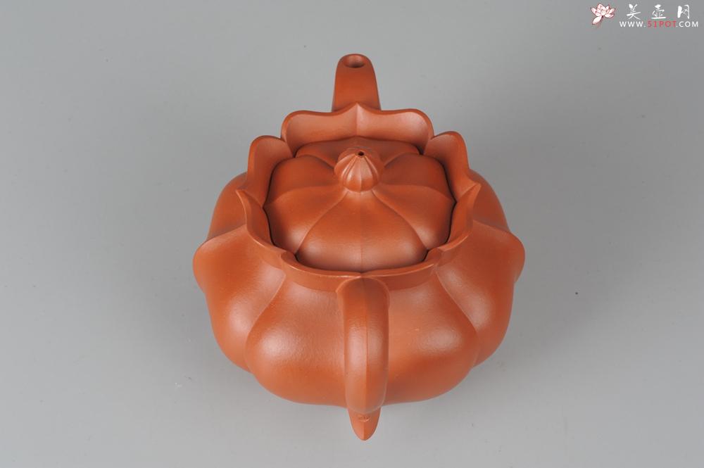 紫砂壶图片：优质小红泥莲花僧帽 线条干净利落 - 美壶网