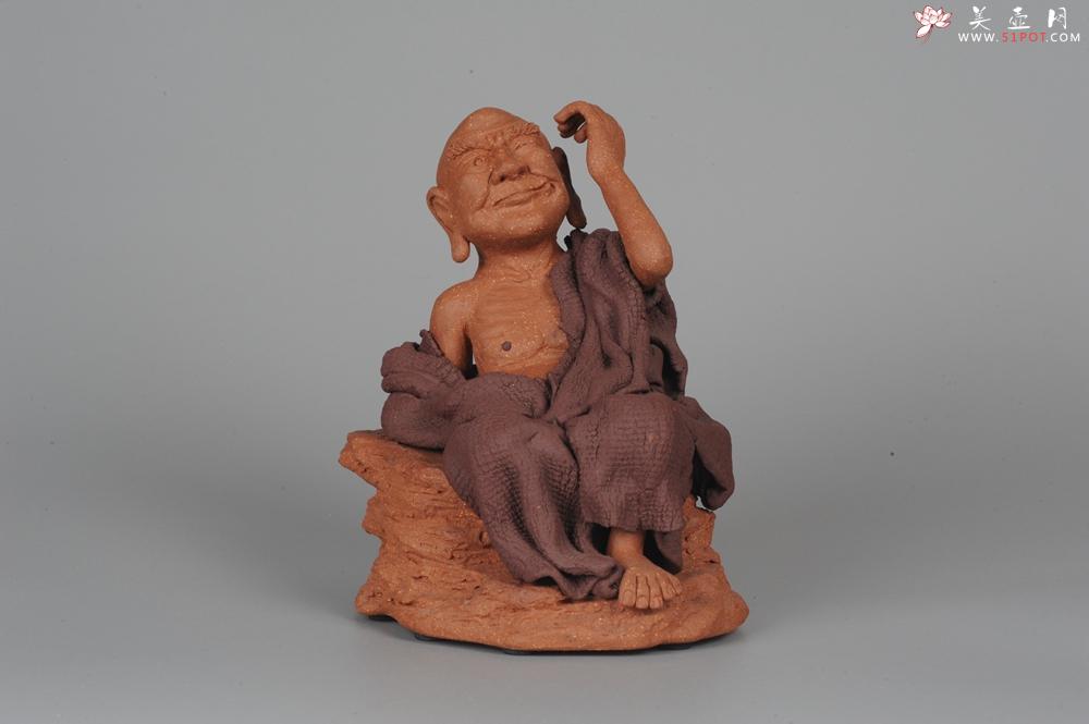 紫砂壶图片：年底特惠 不可多得的用心之作 写意全手工修耳罗汉 精品雕塑 - 美壶网