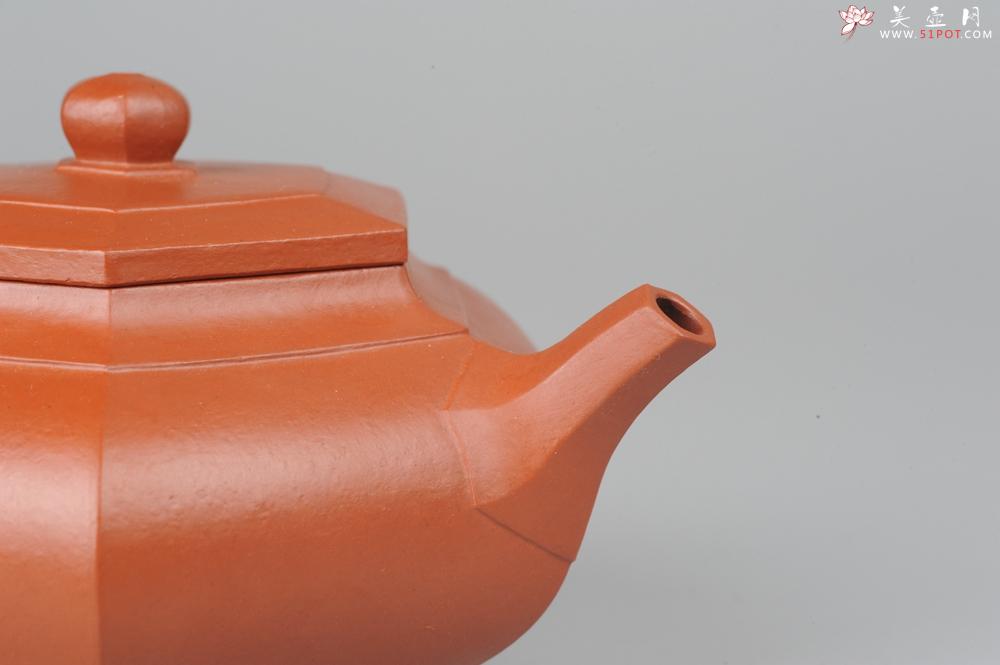 紫砂壶图片：非铁红色素泥 优质朱泥全手工大彬六方壶 端庄秀美 - 美壶网