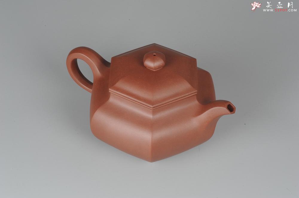 紫砂壶图片：气势磅礴 线面挺括平正 全手工六方仿古壶 - 美壶网