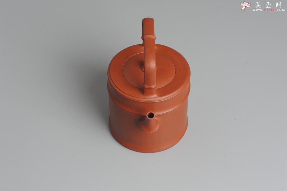 紫砂壶图片：美壶特惠 小红泥润竹提梁 挺拔秀雅 - 美壶网