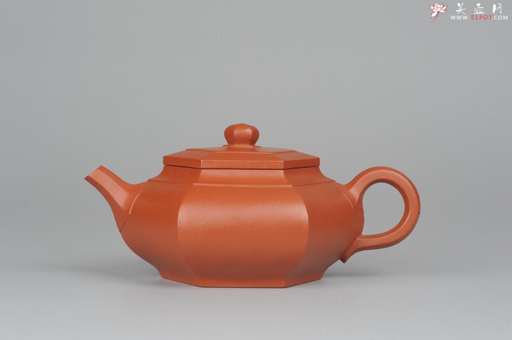 紫砂壶图片：非铁红色素泥 优质朱泥全手工大彬六方壶 端庄秀美 - 美壶网