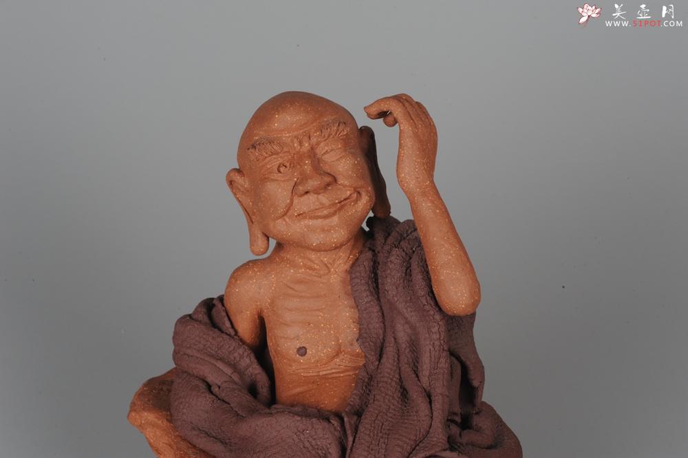 紫砂壶图片：年底特惠 不可多得的用心之作 写意全手工修耳罗汉 精品雕塑 - 美壶网