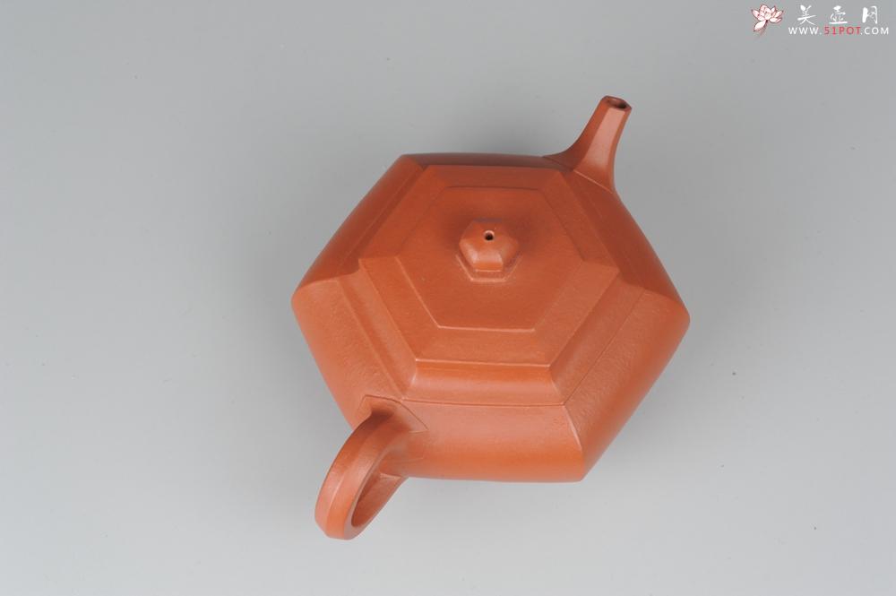 紫砂壶图片：非铁红色素泥 优质朱泥全手工大彬六方壶 端庄秀美 - 美壶网