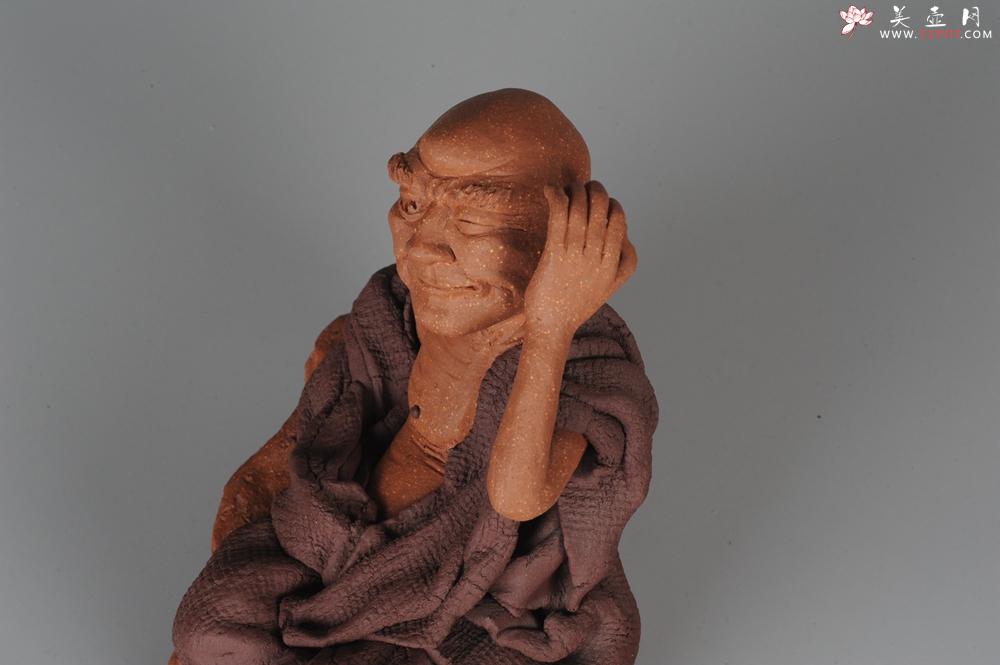 紫砂壶图片：年底特惠 不可多得的用心之作 写意全手工修耳罗汉 精品雕塑 - 美壶网