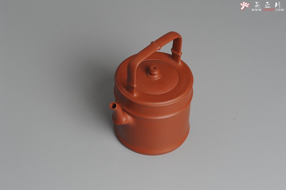 紫砂壶图片：美壶特惠 小红泥润竹提梁 挺拔秀雅 - 美壶网