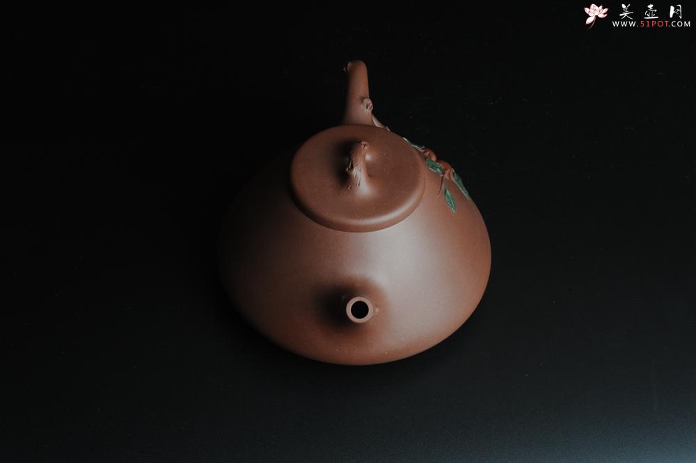 紫砂壶图片：难得老拼紫 全手春华秋实-子冶石瓢 逼真生动 - 美壶网