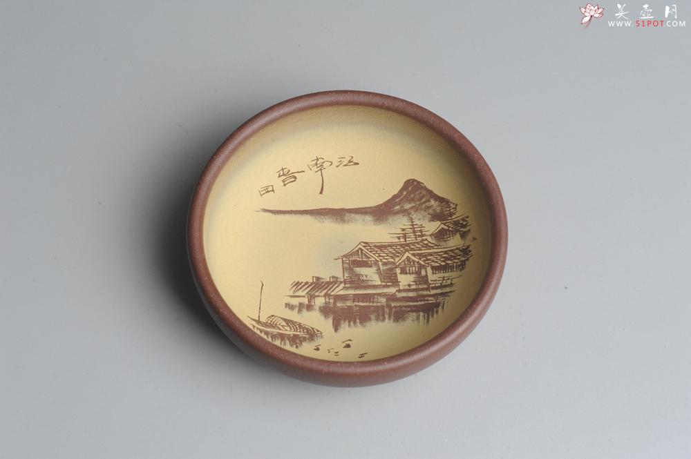 紫砂壶图片：美杯特惠 精品山水杯 醉江南 紫泥粉段泥 各不同^_^好玩 直径8.7cm - 美壶网