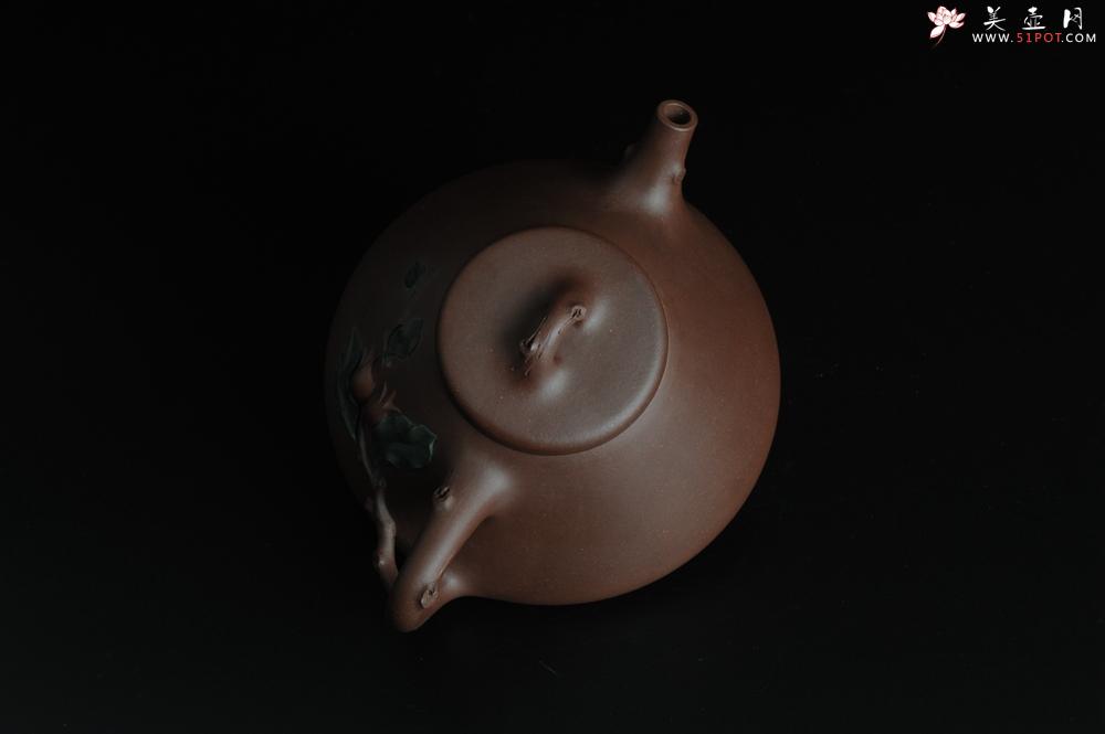 紫砂壶图片：难得老拼紫 全手春华秋实-子冶石瓢 逼真生动 - 美壶网