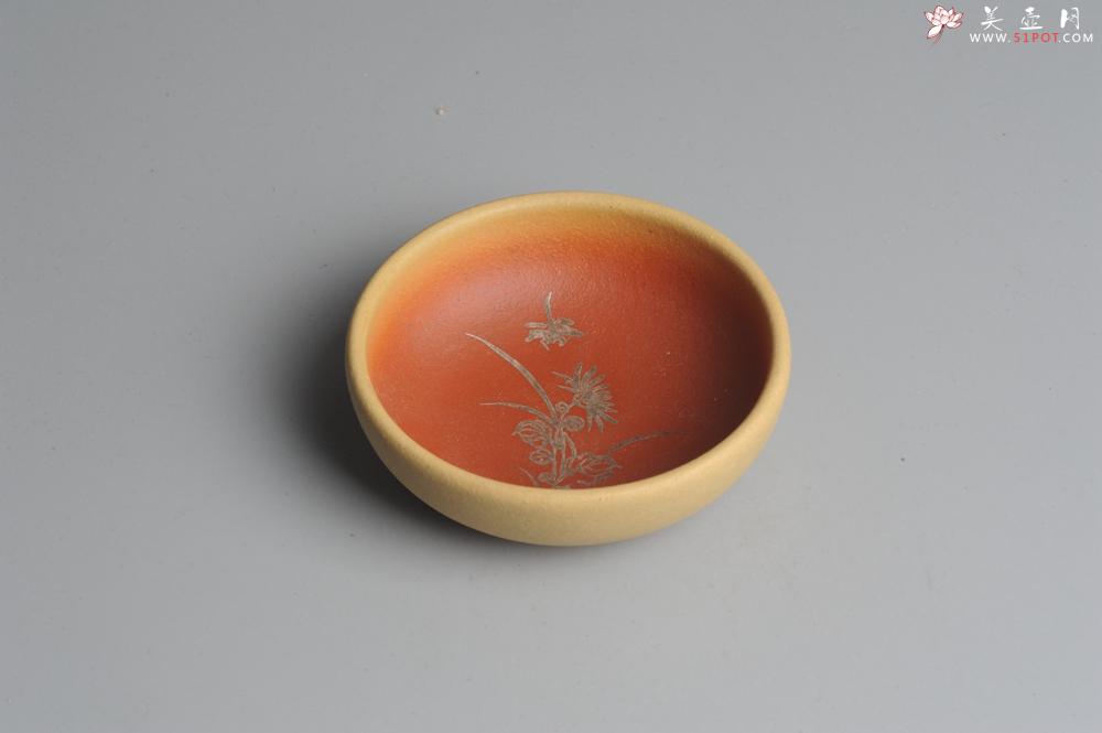 紫砂壶图片:美杯特惠 描银文气梅兰竹菊一套(4只) - 美壶网