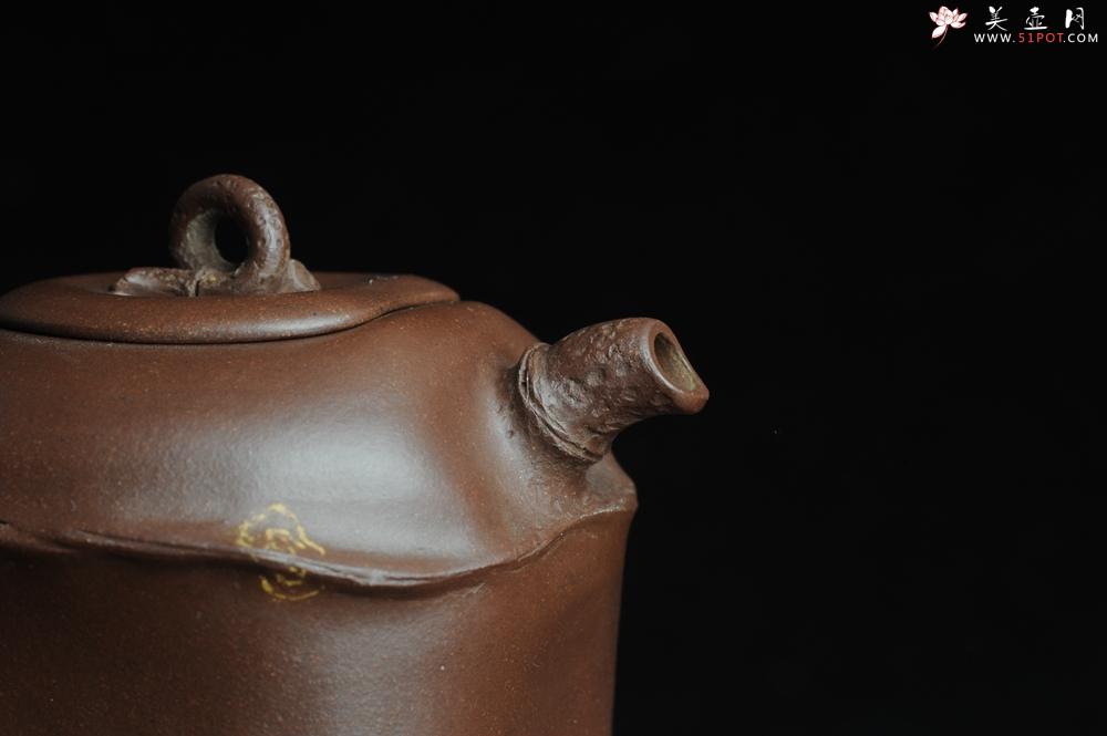 紫砂壶图片：口盖有难度 别具心意 清趣逸品~ 原创全手斑竹 - 美壶网