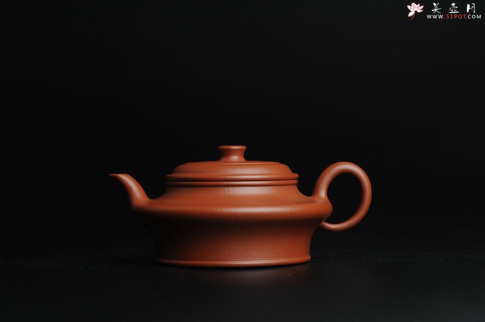 紫砂壶图片：正宗小煤窑朱泥 全手工虚扁 隽秀文气 - 美壶网