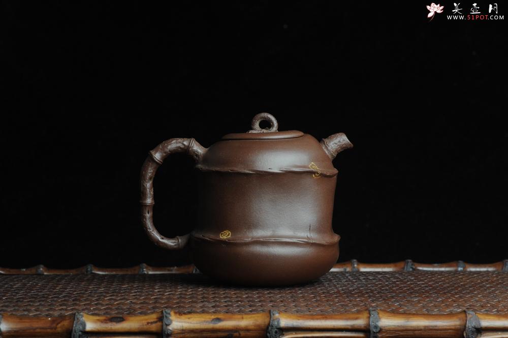 紫砂壶图片：口盖有难度 别具心意 清趣逸品~ 原创全手斑竹 - 美壶网