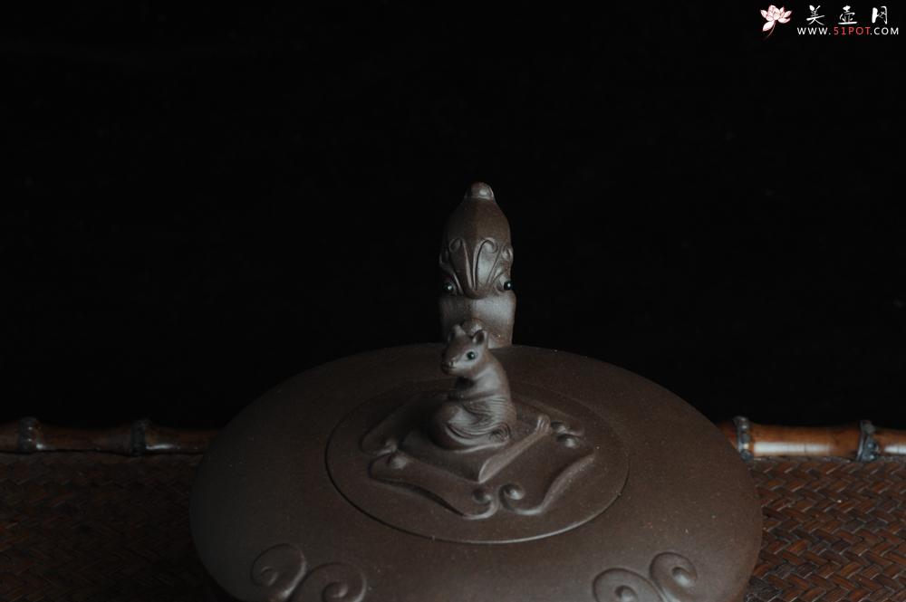 紫砂壶图片：美壶特惠 老紫泥望子成龙 浑厚大气 造型别致 - 美壶网