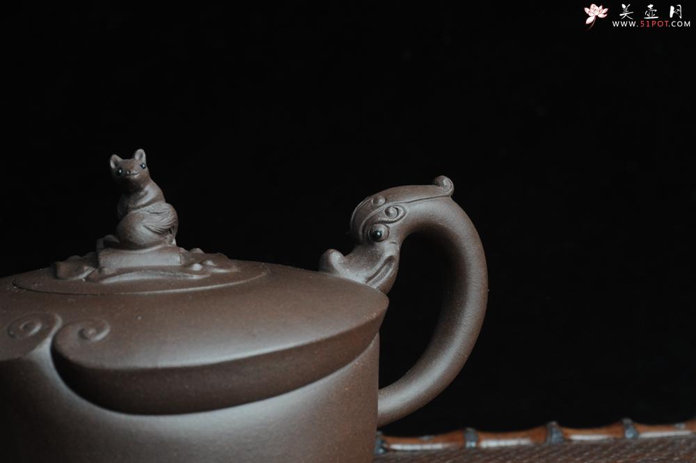 紫砂壶图片：美壶特惠 老紫泥望子成龙 浑厚大气 造型别致 - 美壶网