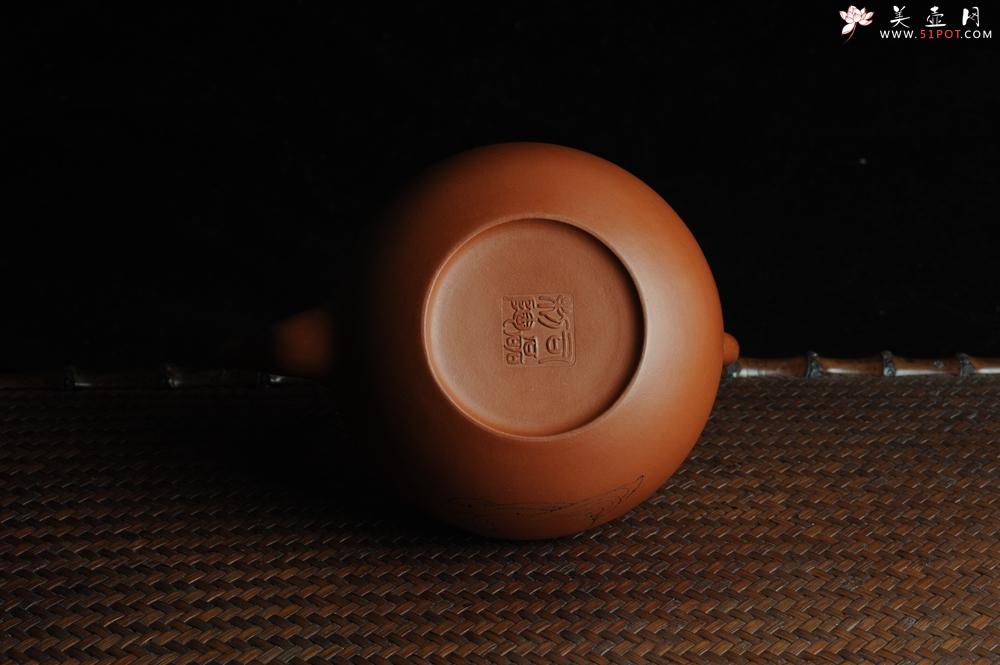 紫砂壶图片：全手工精品小红泥也是朱泥旭茂提梁 文气十足 - 美壶网