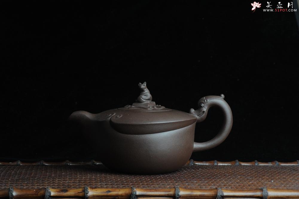 紫砂壶图片：美壶特惠 老紫泥望子成龙 浑厚大气 造型别致 - 美壶网
