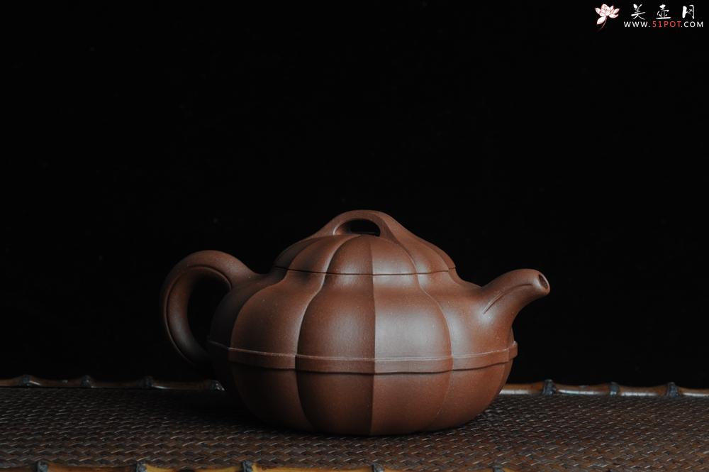 紫砂壶图片：全手工精品合菱 筋囊力作 难度大 - 美壶网