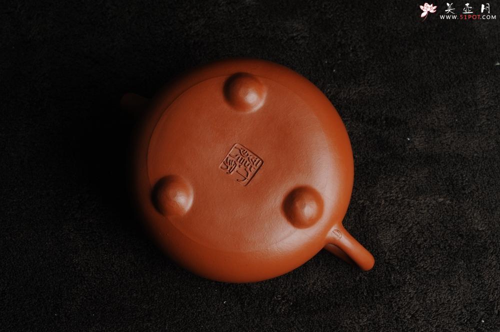 紫砂壶图片：美壶特惠 非铁红色素泥优质朱泥满瓢 平盖石瓢 - 美壶网