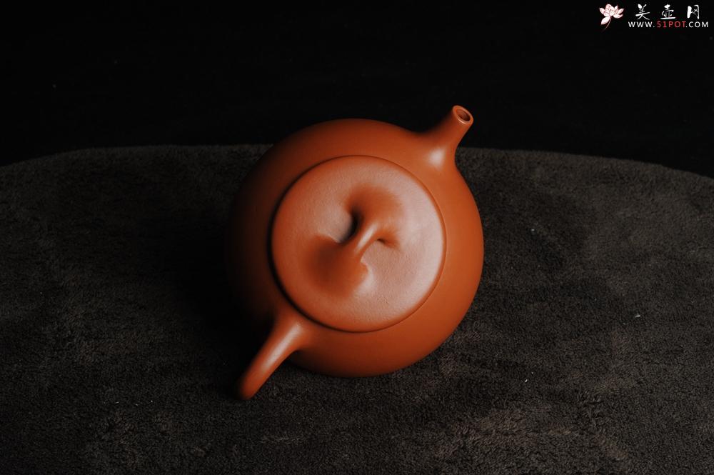 紫砂壶图片：美壶特惠 非铁红色素泥优质朱泥满瓢 平盖石瓢 - 美壶网